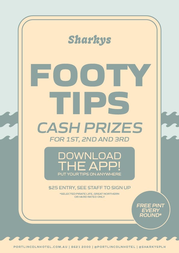 2026 Sharkys Footy Tips Comp 1 Port lincoln hotel